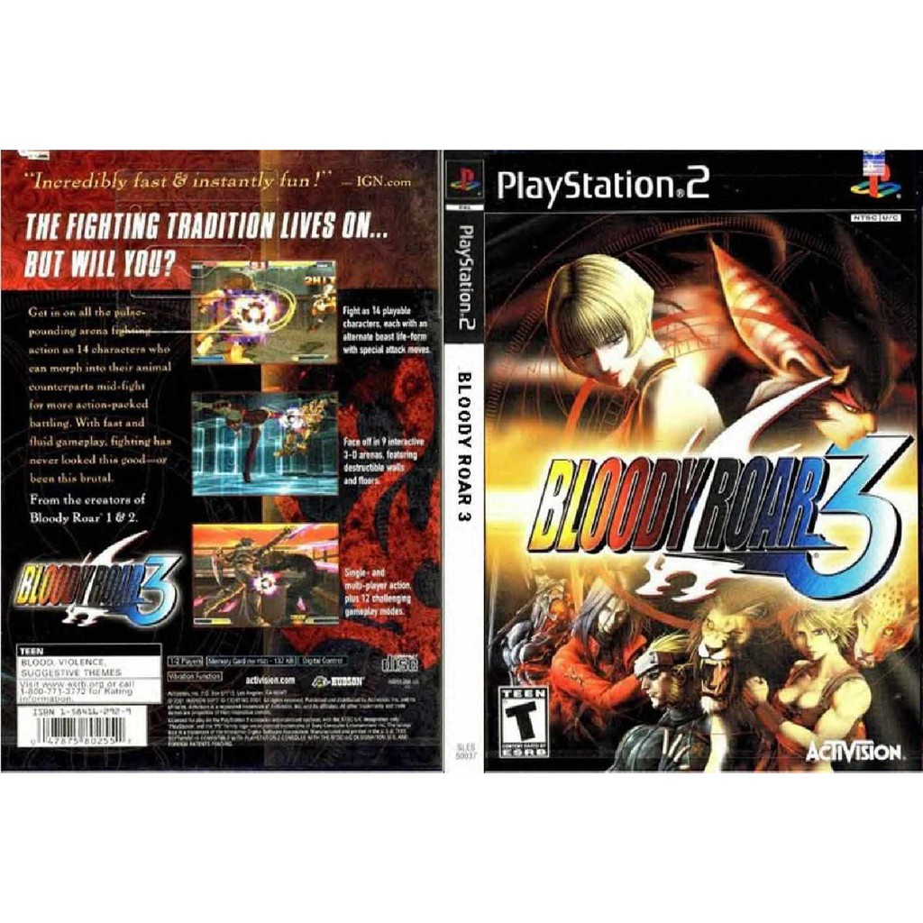 แผ่นเกมส์ Ps2 Bloody Roar 3 ( เกมนี้เป็น CD )