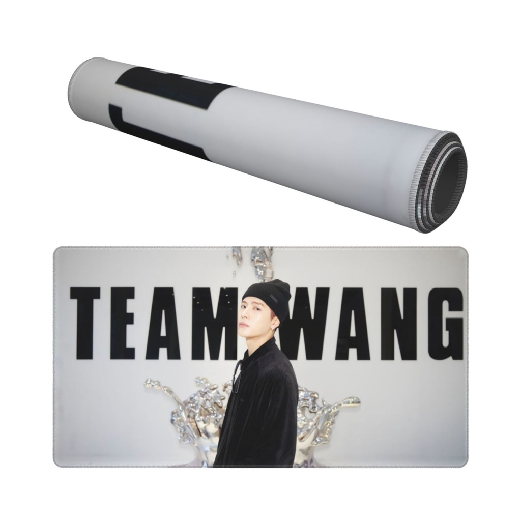 Jackson Wang แผ่นรองเมาส์พิมพ์ลายขนาดใหญ่, แผ่นรองเมาส์แบบขยาย, แผ่นรองแป้นพิมพ์คอมพิวเตอร์ฐานยางกันลื่น