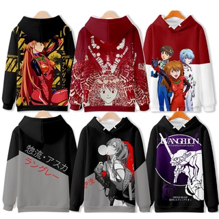 🔥Hot Sale🔥Evangelion เสื้อกันหนาว Second Anime อุปกรณ์ต่อพ่วงฤดูใบไม้ร่วงและฤดูหนาว Hooded Jacket Asuka Ayanami เสื้อผ