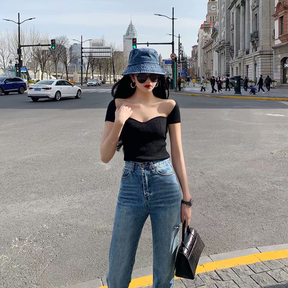 🐼Maze💗พร้อมส่ง🍒เสื้อไหมพรมแขนกุดเปิดไหล่หน้าเซ็กซี่🌈(70009) - รูปที่ 6