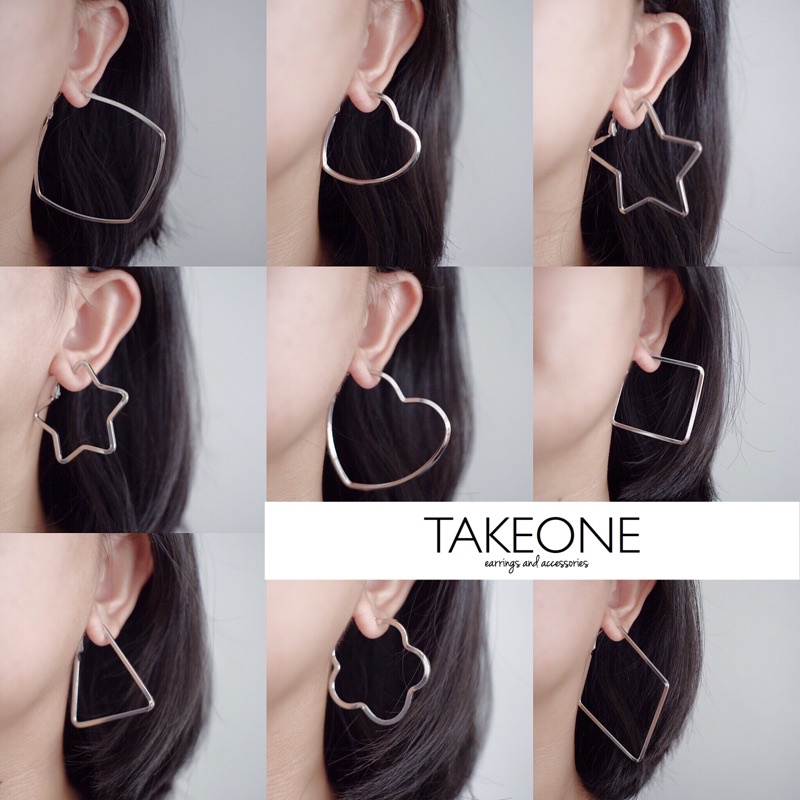 TAKEONE | โปร 1 แถม 1 ต่างหูห่วงแบบใหม่ หลายลาย (ไม่ใช่สแตนเลส)
