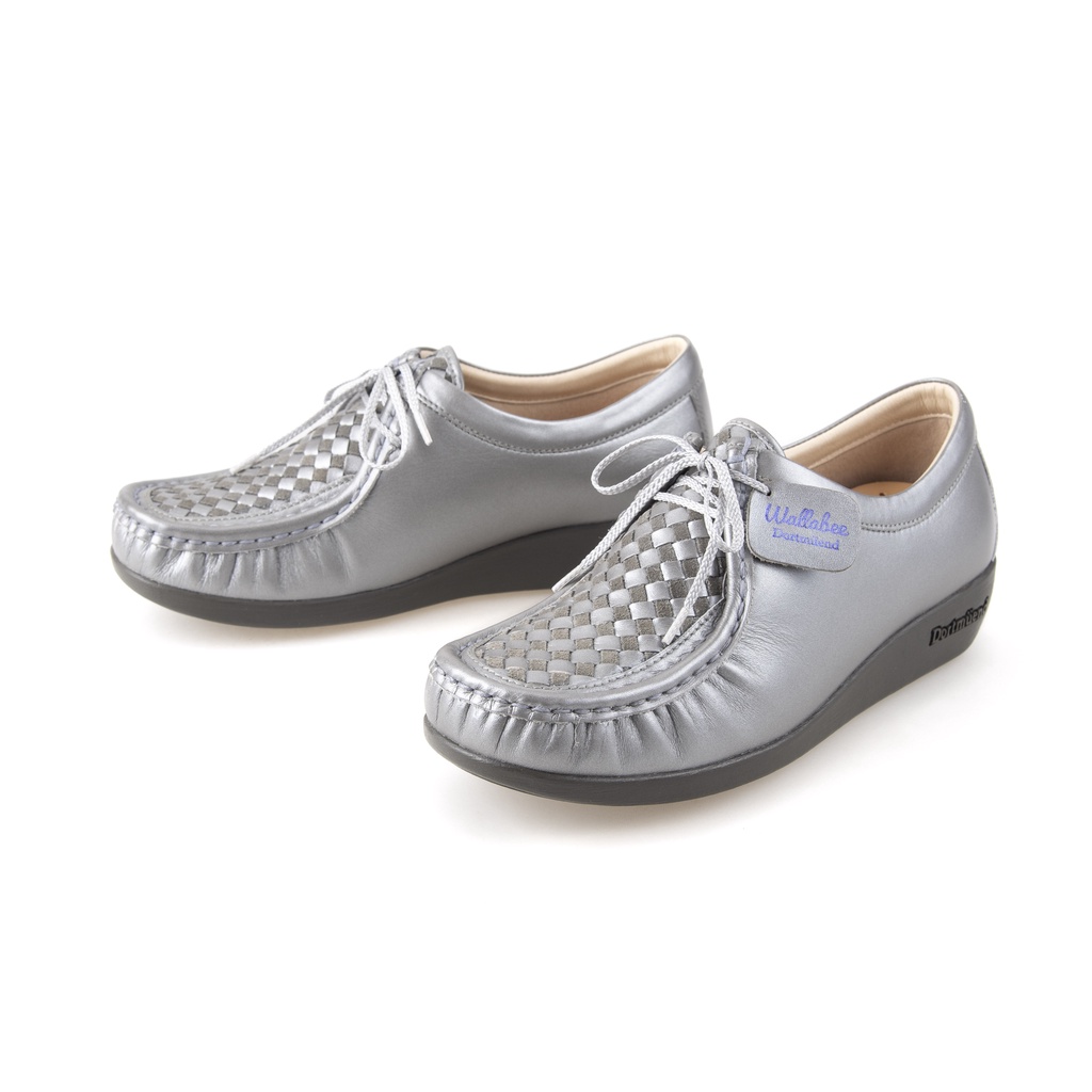 Dortmuend Pro Series JS508 004-053 Silver-Checked ส้นสูง 1.25" รองเท้าสุขภาพ ที่ถักด้วยมือทั้งคู่