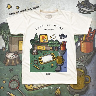 Stay at Home "All Night" T-shirt เสื้อยืด ลายเกมส์