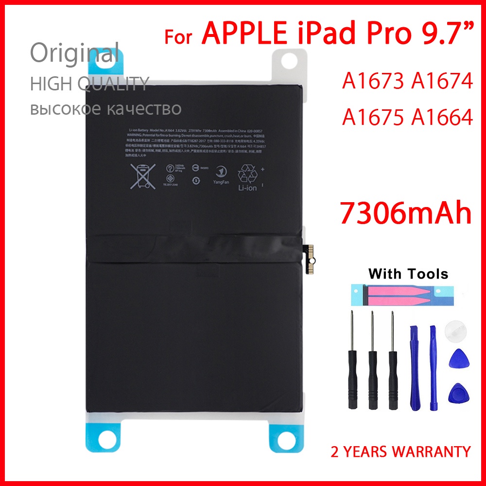 100% Genuine A1673 A1674 A1675 Tablet Battery For iPad Pro 9.7 inch 7306mAh High Quality Batteries W