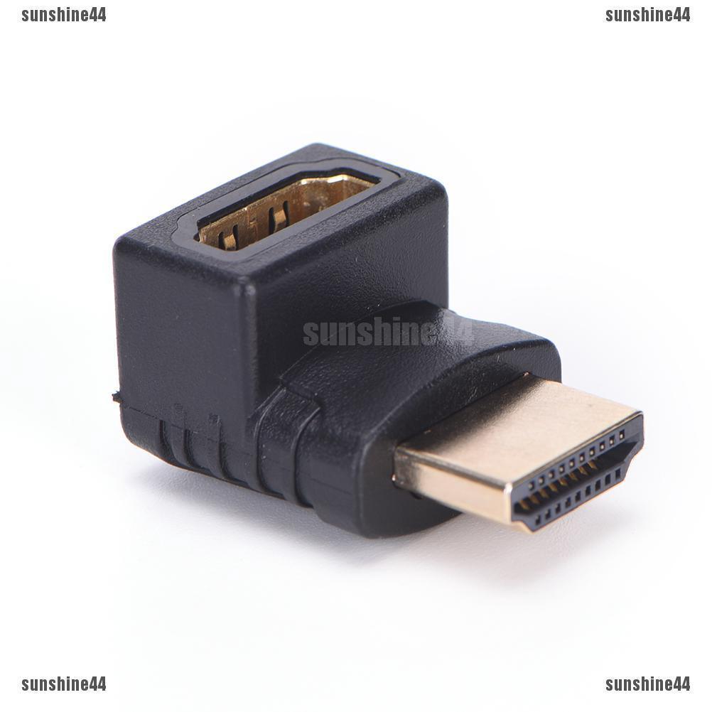 Sun44 อะแดปเตอร์เชื่อมต่อ HDMI ตัวผู้ เป็นตัวเมีย มุมขวา 270 องศา 1080P