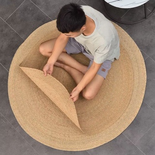 👍เสื่อ พรม ผักตบชวา Round Woven Water Hyacinth Rug Carpet♥️