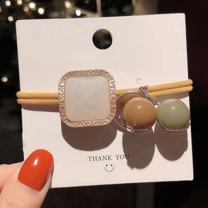 พร้อมส่ง เกาหลีทงแดมุนมิกกี้แหวนผมหัวสี่เหลี่ยมน่ารักเชือกหญิงเครื่องประดับผมสไตล์เกาหลียางรัดผมยืดหยุ่นสูง