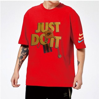 เสื้อยืดสีขาวผู้หญิง - คู่ NIKE Just Do IT พิมพ์เสื้อยืดผ้าฝ้าย 100% แมวกีฬาเสื้อยืด unisex เสื้อยื