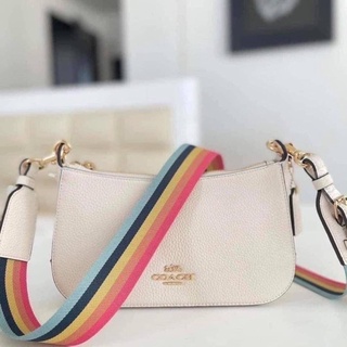 🍭🌈กระเป๋าสีขาวสายรุ้ง   NEW COACH  JES BAGUETTE (COACH C7265)