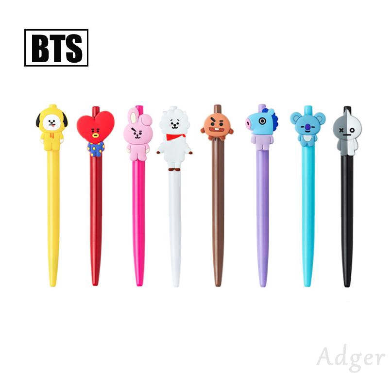 Ready Stock] COD ARMY BTS KPOP BT21 Blackpink Bangtan Boy เครื่องมือปากกาเขียนการ์ตูนน่ารักปากกาเจล