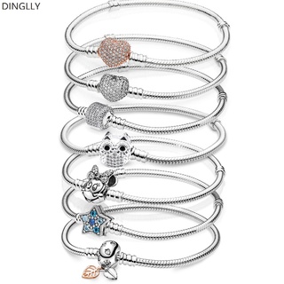 คุณภาพสูง Pave Zircon Heart & Stars & Mickey & Owl & Leaf กล…