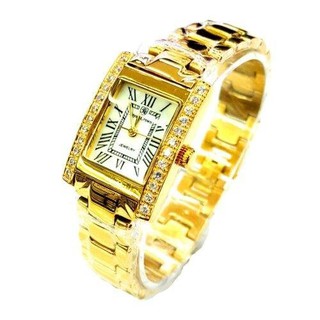 Royal Crown นาฬิกาข้อมือผู้หญิง สายสแตนเลสชุบทองอย่างดี สีทอง รุ่น 6306-SSL (Gold)
