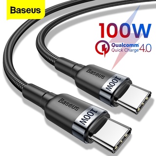 Baseus 5A 100W 2M Usb TypeC ถึง Type C สายเคเบิล QuickCharge 4.0 Type-C สายเคเบิล Usb สําหรับ Xiaomi 10 8 Pro Nintendo Switch Samsung