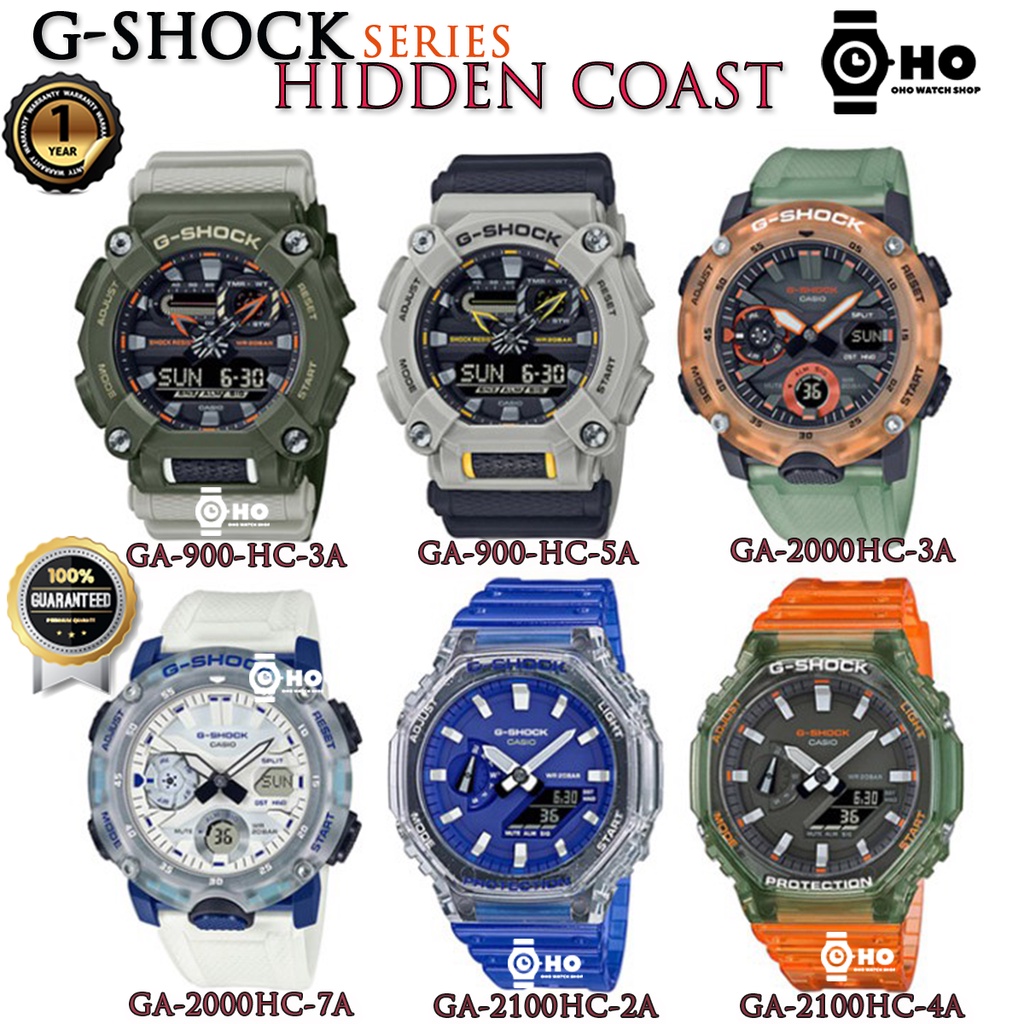 Casio G-Shock รุ่น GA-900HC-3,GA-900HC-5,GA-2000HC-5,GA-2000HC-7,GA-2100HC-2,GA-2100HC-4 นาฬิกาข้อมือผู้ชาย ของแท้100%