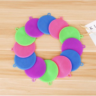 🟡🟢แผ่นล้างจานซิลิโคน ทำความสะอาดจาน แผ่นล้างจาน ที่ขัดหม้อ S…