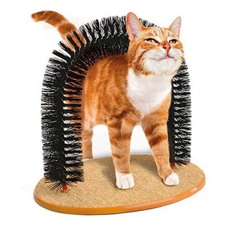 EG Practical Home สัตว์เลี้ยงแมวตัวเอง Groomer พลาสติก Bristles Purrfect Arch Massager