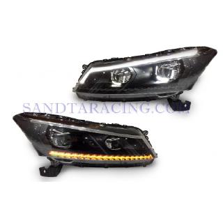 ไฟหน้า HONDA ACCORD 2008-2011 PROJECTOR สีดำ V.3 VLAND ไม่รวมหลอด