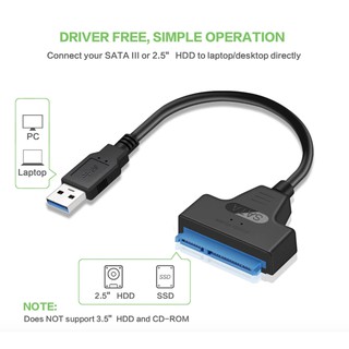 HDD USB 3.0 SATA 3 Drive Cable Sata USB 3.0 Adapter Up to 6 Gbps Support 2.5 Inches External HDD SSD Hard Drive 22 Pin