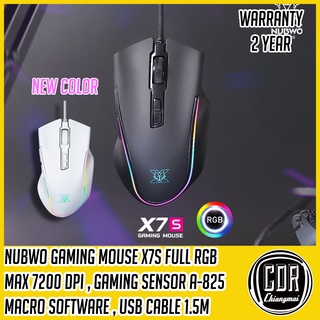 เมาส์เกมมิ่ง Nubwo X7S Macro gaming mouse (สีขาว,สีดำ) เมาส์มาโคร (ประกัน 2 ปี BY GMS)