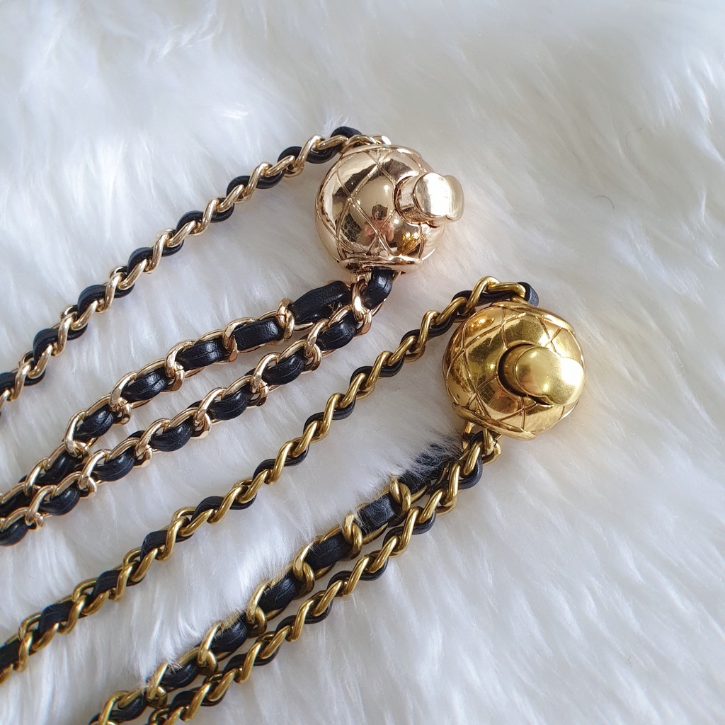 สายกระเป๋าโซ่ PU : สายโซ่โลหะ ⛓ รุ่นปรับระดับได้ ⛓ PU chain strap