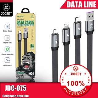 สายชาร์จ JC 075 kingkong บรรจุภัณฑ์กล่องเหล็ก ลวดถัก แข็งแรง ทนทาน 6A สำหรับ ip type-c micro 1 เมตร 2 เมตร