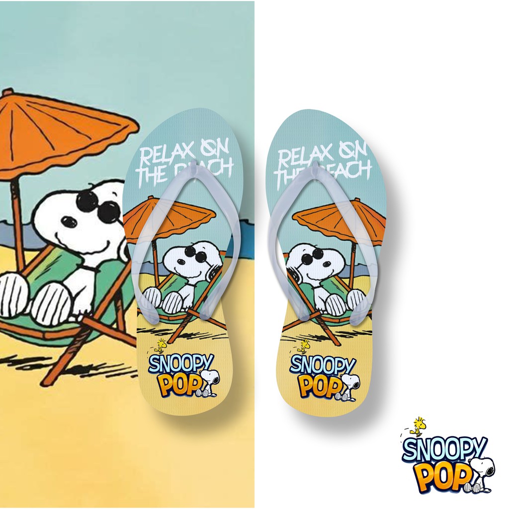 รองเท้าแตะผู้หญิงผู้ใหญ่ Snoopy Pop Cartoon