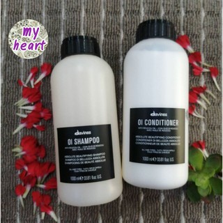 Davines OI Shampoo/Conditioner 1000/1000 ml แชมพู​ และครีมนวดผม ปราศจากสารซัลเฟต และพาราเบน เน้นความเงางาม