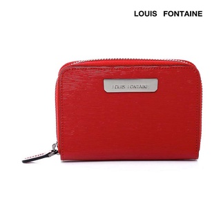 Louis Fontaine กระเป๋าสตางค์พับสั้นซิปรอบ รุ่น BELLA - สีแดง