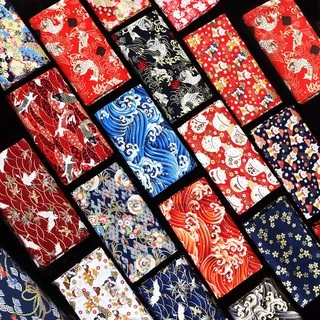 50x145 ซม.100% ผ้าฝ้ายผ้าลินินญี่ปุ่นกิโมโนร้อนปั๊มผ้าทองสําหรับ Patchwork Quilting ผ้า kain