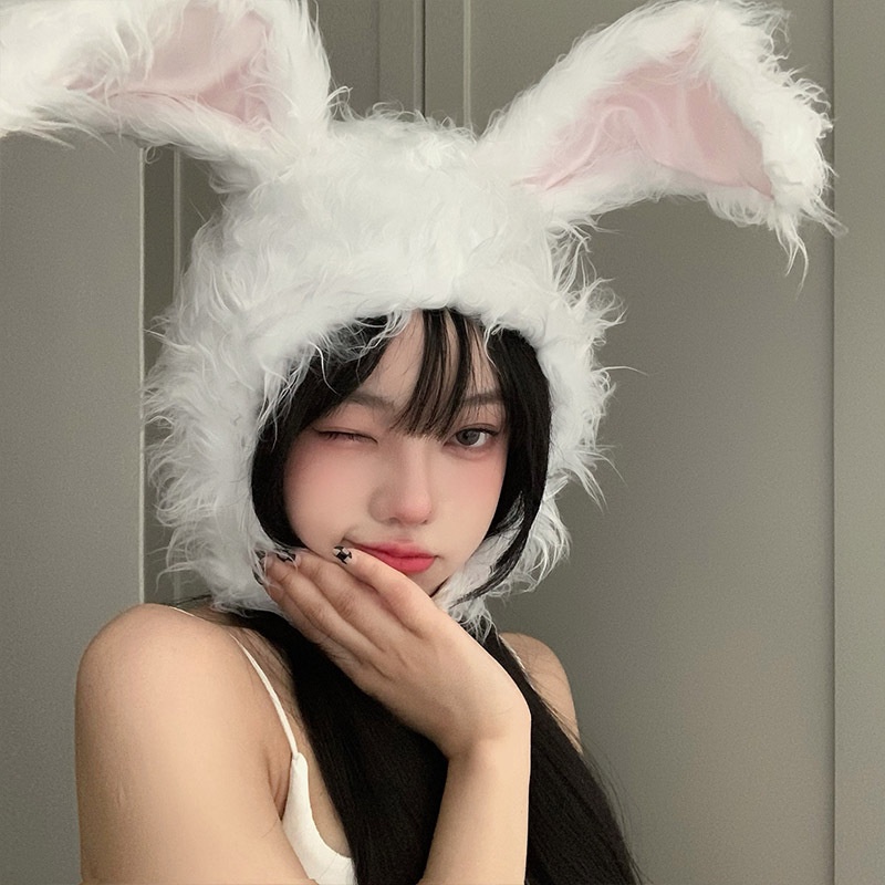 หมวกหูกระต่ายน่ารัก ผ้ากํามะหยี่ขนนิ่ม ให้ความอบอุ่น เหมาะกับฤดูใบไม้ร่วง และฤดูหนาว สําหรับเด็กผู้หญิง