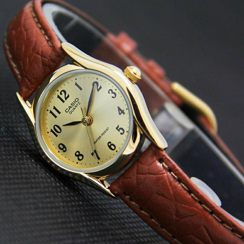 นาฬิกาข้อมือผู้หญิง casio รุ่น LTP-1094Q-9BRD สายหนัง สีน้ำตาล