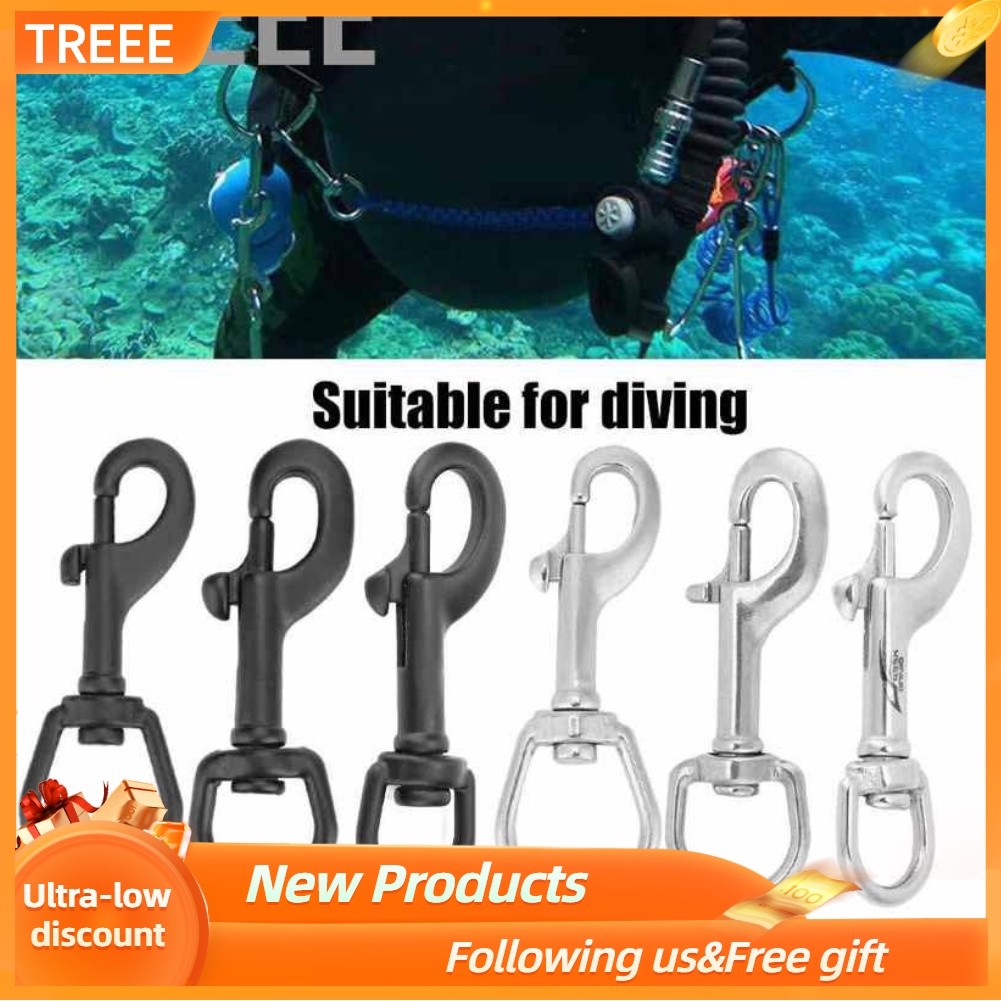 (ผู้ขายแนะนํา)Bolt Snaps Scuba Diving 316 Marine Grade Black Stainless Steel Swivel Hook Clip~