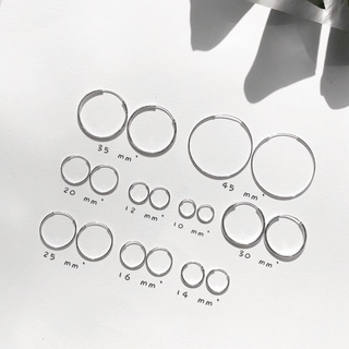 🔥ใส่โค้ด VCTLH ลด15%🔥/ Silver hoop earrings ต่างหูห่วงเงินแท้ 925  ไม่ลอกไม่แพ้ไม่คัน  ความหนา 1.2 สินค้าพร้อมส่ง !!