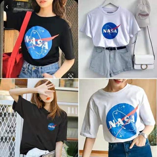 เสื้อแฟชั่นผญ2022 อื่นๆ เสื้อคนอ้วน แฟชั่นคอกลมสีขาวนาซ่า TEES Unisex oTA เสื้อวินเทจชาย เสื้อทหาร