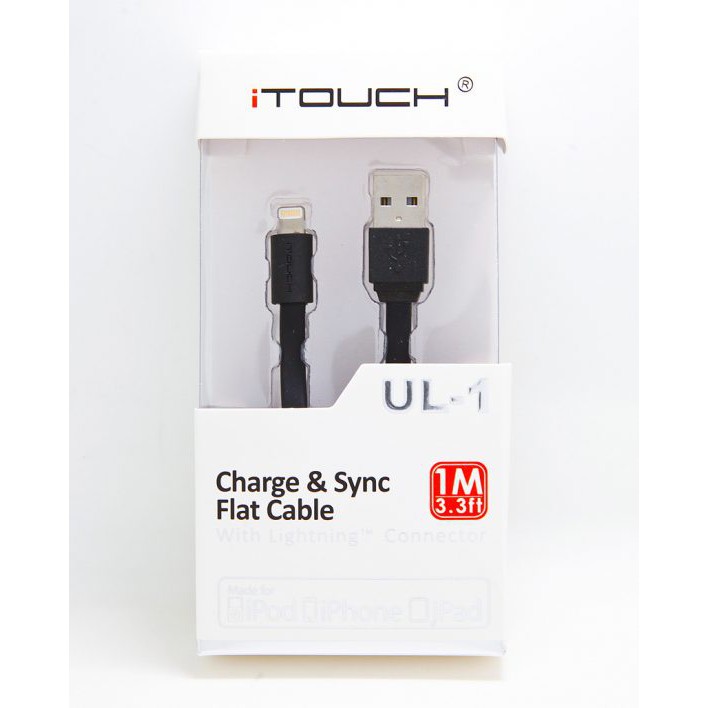 ITouch UL-1 Charge & Sync Flat Cable (สีดํา)