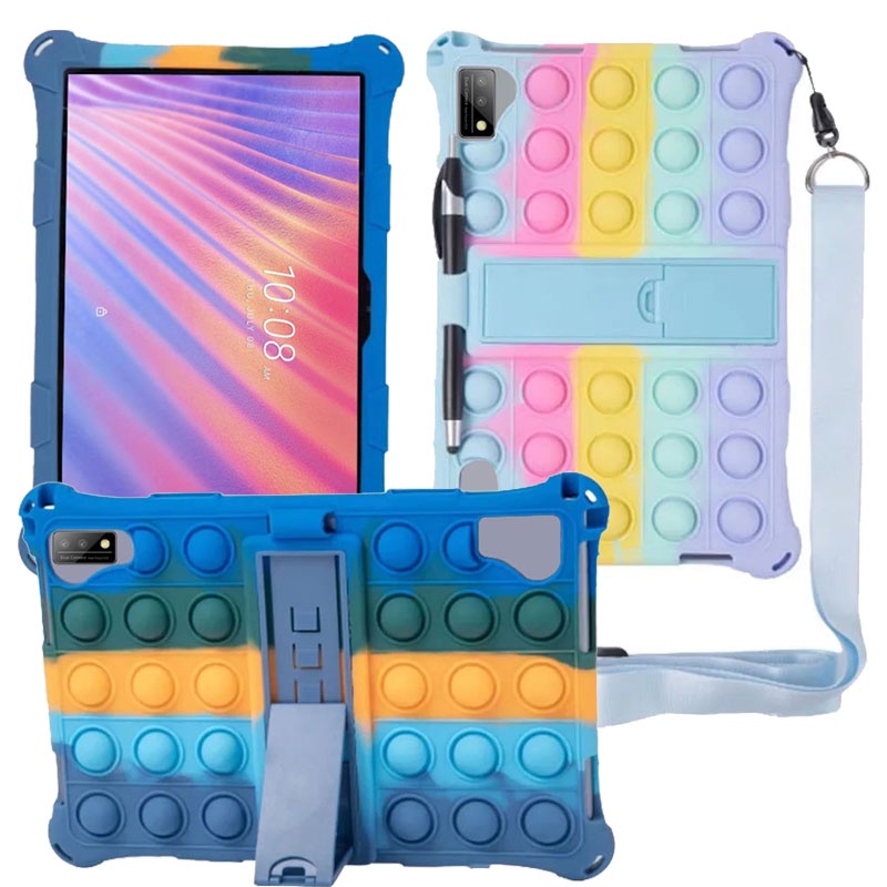 เคสแท็บเล็ต ซิลิโคนนุ่ม พร้อมขาตั้ง และสายคล้อง สําหรับ Chuwi Hi10X Pro Hi10 XPro 10.1 นิ้ว