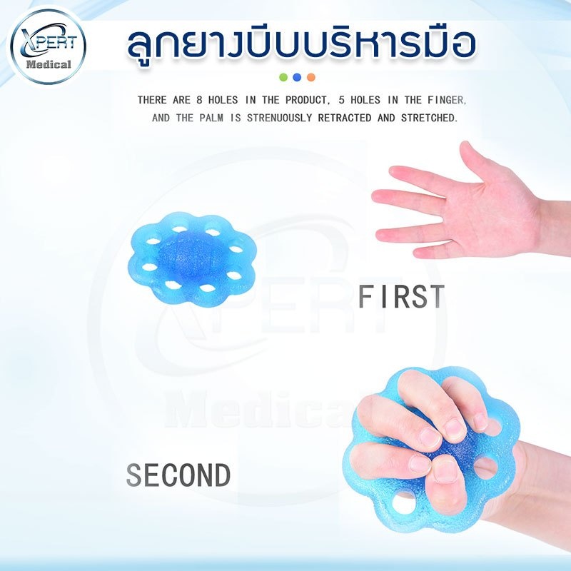 ที่บริหารมือ รูปดอกไม้ XT360 เนื้อเจล ลูกยางบีบบริหารมือ บริหารนิ้วมือ ที่กายภาพบำบัดนิ้วมือ ลูกยางมือบีบบริหารข้อมือ