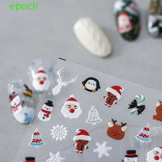 Epoch สติกเกอร์ตกแต่งเล็บ ลายคริสต์มาส สโนว์แมน ซานต้า DIY