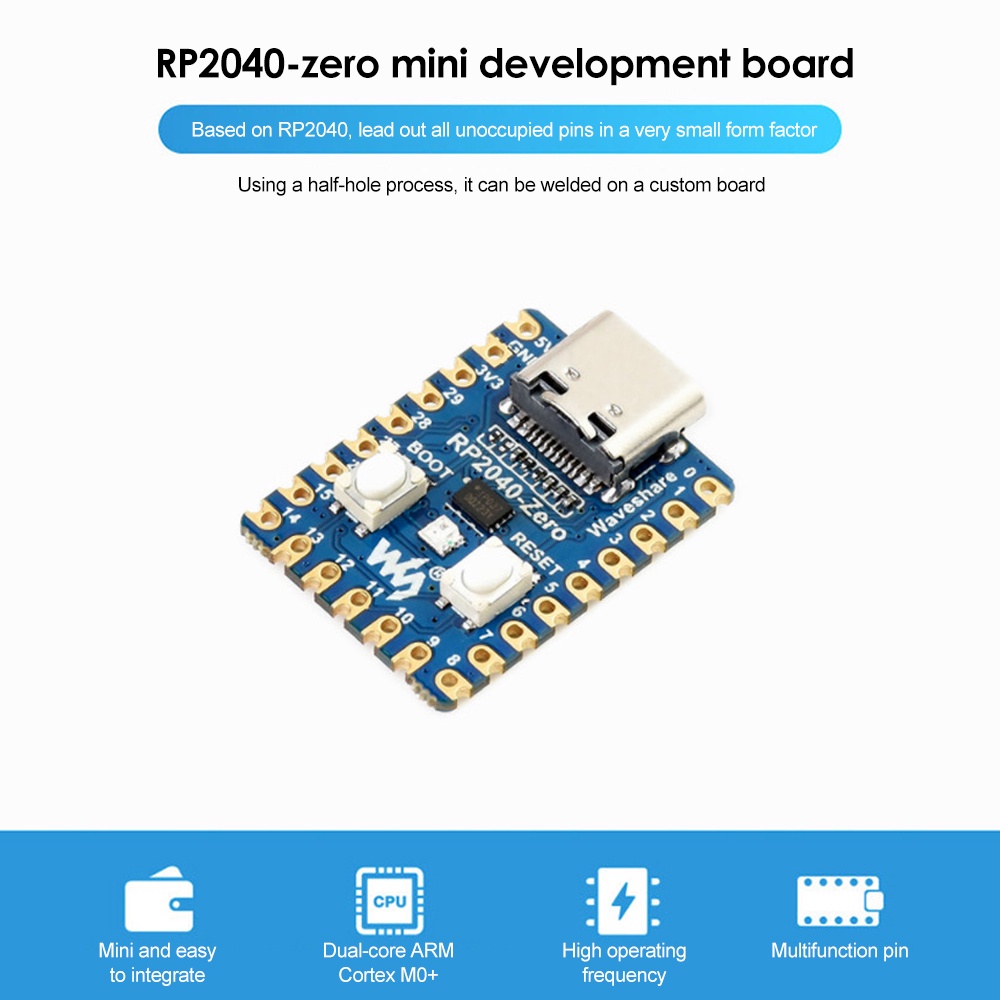 Raspberry Pi RP2040-Zero Microcontroller PICO บอร์ดพัฒนาไม่มีหัวพิน