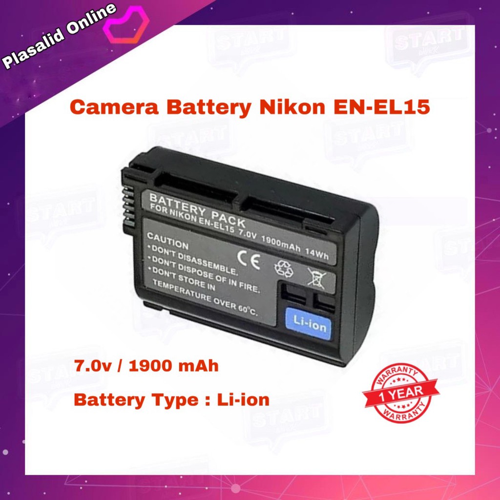 แบตเกล้อง Camera Battery NIKON EN-EL15 / ENEL15 1900mAh แบตกล้องนิคอน ...