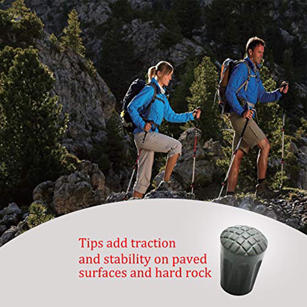 6Pcs Rubber Tips for Trekking Poles Shock Absorbing Replacement Pole