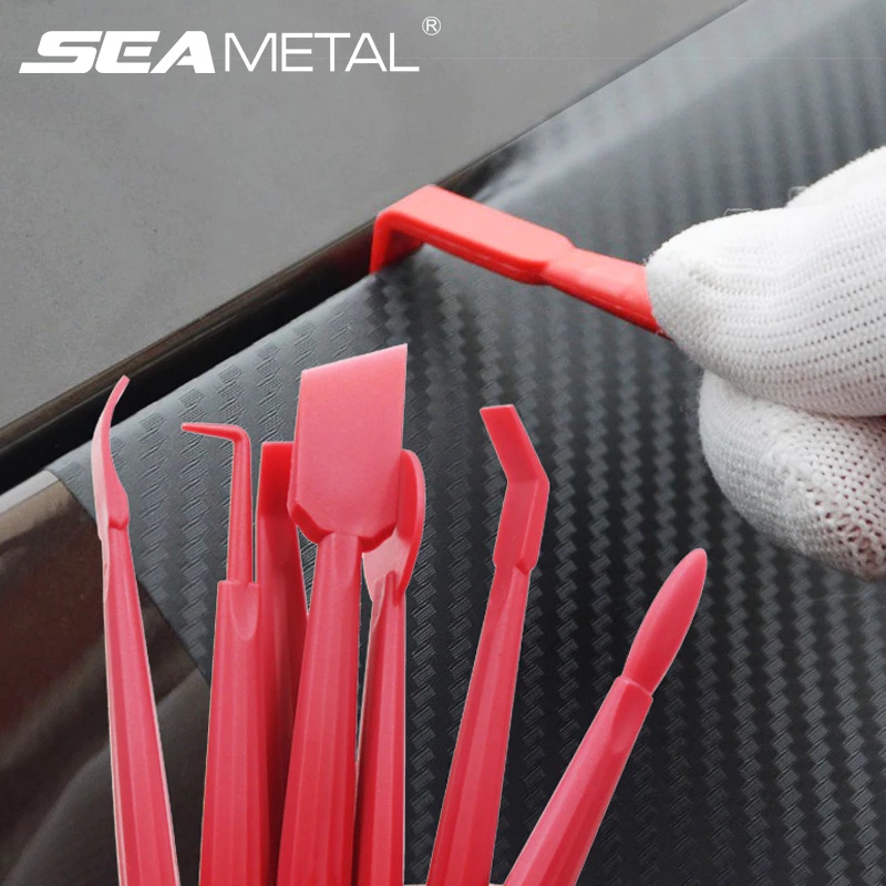 SEAMETAL 7/13ชิ้น ที่ปาดฟิล์ม ไวนิล ชุดเครื่องมือ สำหรับติดฟิล์มหน้าต่างรถยนต์