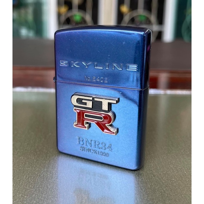 !!พร้อมส่ง!!๐๘๖-๐๘๑๘๓๓๘!! Zippo🇺🇸🇯🇵Nissan Skyline GTR 34 Zippo Lighter No.2402 limited edition!!