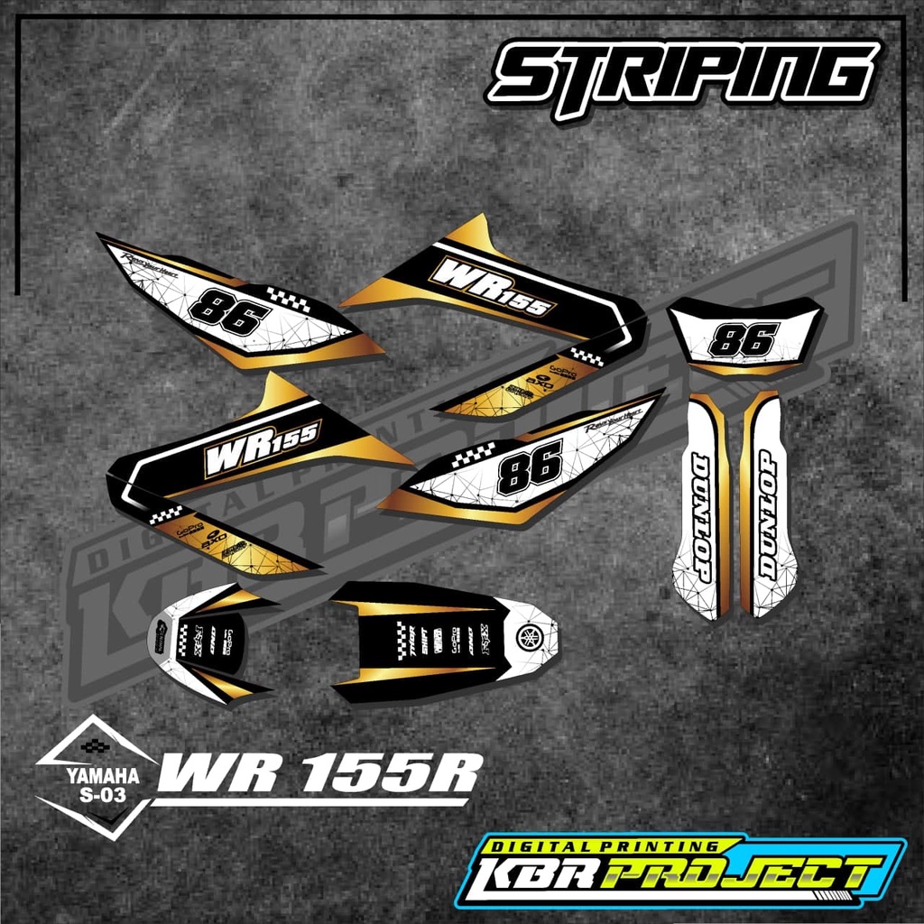 สติ๊กเกอร์ WR 155, แถบ WR 155, สติ๊กเกอร์มอเตอร์ไซค์ YAMAHA, Racing variation S-03
