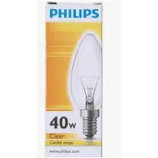 หลอดจำปา แก้วใส/แก้วฝ้า 25w-40w E14 Philips(จนกว่าสินค้าจะหมด)และเป็นยี่ห้ออื่นให้เลือก (ใช้ร่วมกับสวิตซ์หรี่ไฟ)