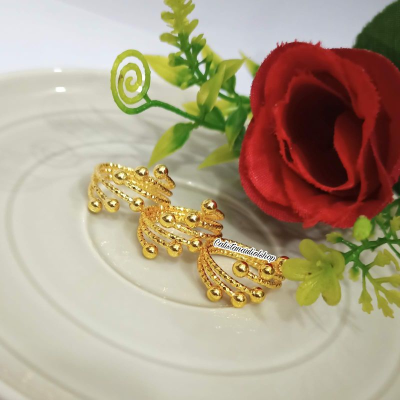 DUBAI TITANIUM RING PLAIN BALL LEVEL HONG KONG GOLD JEWELRY ANTI-RUST & ANTI-FADE