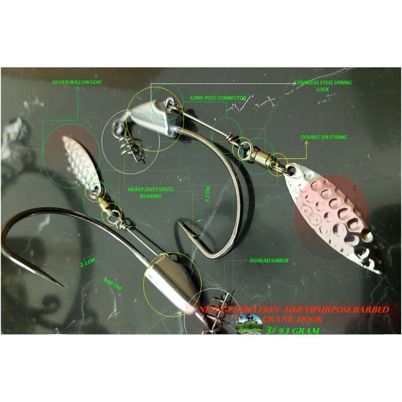 1 pcs Mata Pancing serba guna Saiz 4.0 mustard hook คุณภาพสูงพลาสติก SP jighead มีหนามข้อเหวี่ยงเบ็ด