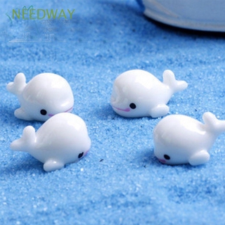 Needway ตุ๊กตาเรซิ่นรูปวาฬสีขาวสําหรับตกแต่งสวนถาด