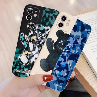 เคสโทรศัพท์มือถือ ขอบตรง ลายกราฟฟิตี้ หมีโหด 1 สําหรับ OPPO A5 A9 2020 A15 A15S A16 A16S A31 A52 A53 A53S A54 A55 A72 A73 A74 A76 A91 A92 A93 A94 A95 A96