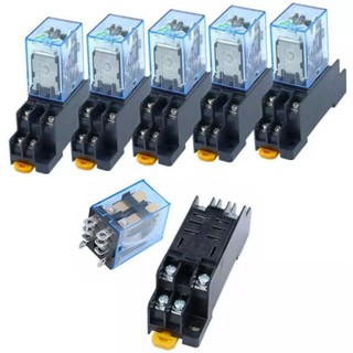 รีเลย์LY2N.  12VDC.   24VDC.   110VAC.    220VAC   2คอนแท็ค.  คอนแท็ค 10A250V รีเลร์ + ซ็อกเก็ตชุดละ